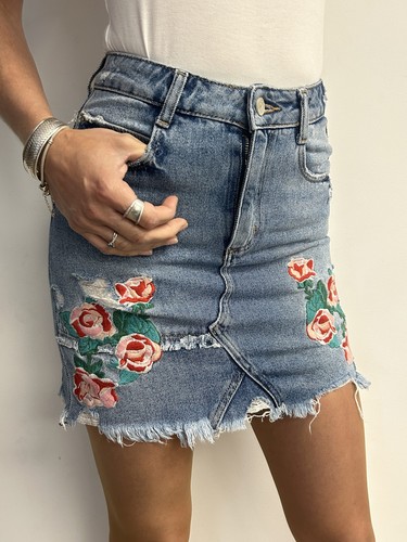 Mini jupe courte - zara, denim