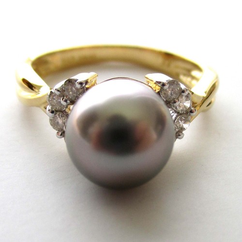 Anello con perle nere - , e