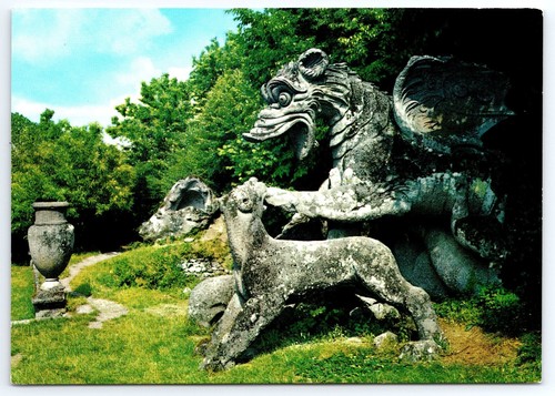 Cartolina statua pietra lotta