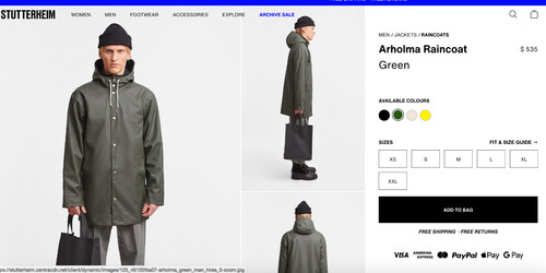 Stutterheim arholma dark green - stutterheim,