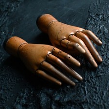 Coppia di manichino in pino articolato inglese inizio XX secolo