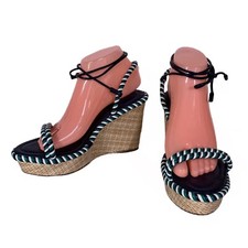 SCARPE CON TACCO ZEPPA AREZZO MADE IN BRAZIL BLU E VERDE ECOPELLE TG 39