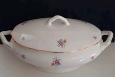 Richard Ginori Antica Zuppiera S.C. Richard Con Fiori Rosa Bordo Oro Vintage