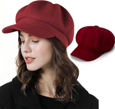 Donne Berretto Newsboy Cappello Baker Berretto Piatto Con Visiera Cappelli Lana 