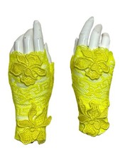 Guanti pizzo giallo Versace