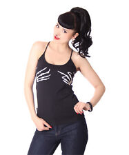 Liquor Brand Death Grip Skeleton Hands Rockabilly porta spaghetti top