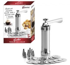 MACCHINA PISTOLA PER BISCOTTI E DOLCI ALLUMINIO FORMINE TORTA KASAVIVA