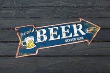 Targa Metallo Birra Grande Decorativa L 50 CM Decorazione Parete Giardino di