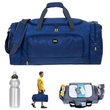 Borsa sportiva uomo molto grande allenatore XL 69 cm 55 L borsa calcio 1244 blu +f