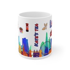 London Souvenir Mug Colourful London Skyline Personalised cup gift for UK lovers