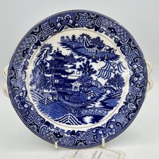 Antico Piatto da portata vassoio colore bianco e blu decoro Willow 1930 Inglese