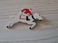 CAVALLO da corsa con fantino  VECCHIA SPILLA in legno