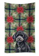 Giocattolo Barboncino Nero Natale Poinsettas Asciugamano Cucina WDK8773KTWL