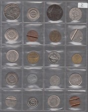 BLOCCO Z 20 GETTONI TELEFONO MEDAGLIETTE CURIOSITA' VINTAGE ANNI 1970 DA STUDIO 