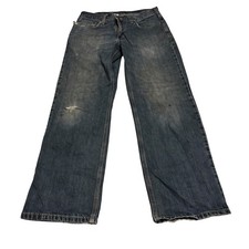 Jeans uomo Carhartt effetto invecchiato W32 L32 blu Y2K retrò vestibilità rilassata