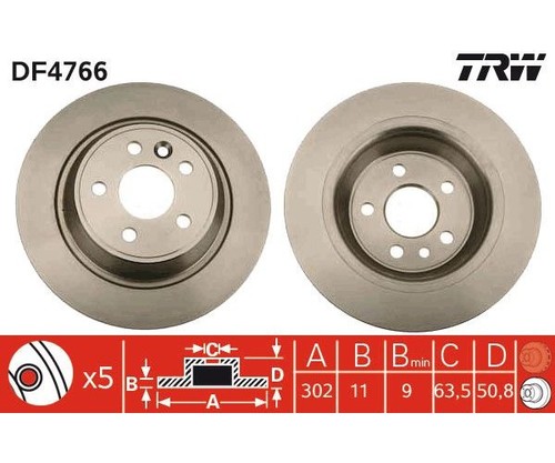 Disco freno trw - pz., df4766