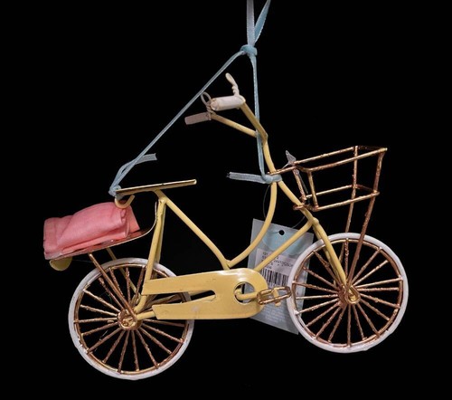 Bicicletta vintage look gialla - vintage,