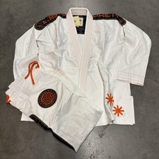 Kimono Jiu Jitsu Albino & Preto RSComp BJJ Gi Set A1L Bianco 400GSM Tessuto Perlato