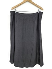Nuova gonna Eileen Fisher in crepe elasticizzata donna XL nera gored midi