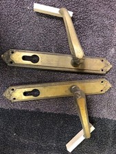 set  2 pezzi MANIGLIA VINTAGE IN OTTONE   PER PORTONCINO da lucidare