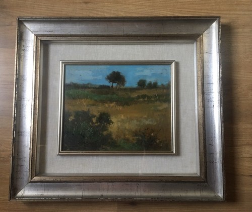 Olio tela paesaggio - su,