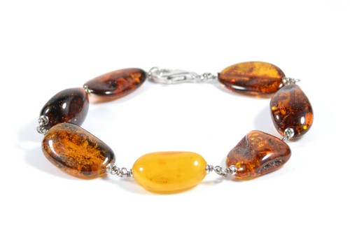 Bracciale ambra chiusura - ambra, e