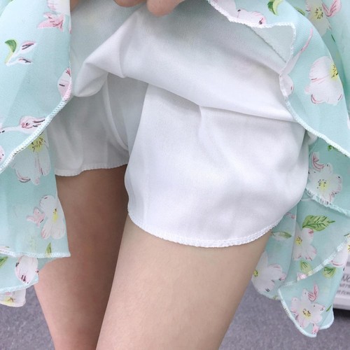 Gonna corta floral - floral, print