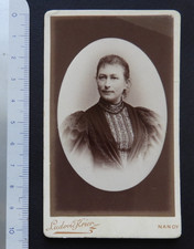 Photo ancienne CDV Portrait d'une  femme (ca 1890) par KRIER à NANCY