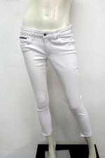 Tommy Hilfiger Donna Pantalone Taglia 42 Jeans Bianco Pant Pants Regular Cotone