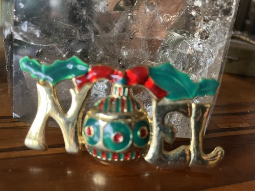 Christmas ball holly brooch - christmas,
