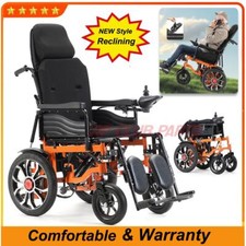 Sedia a rotelle elettrica pieghevole portatile reclinabile scooter disabili anziani