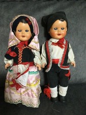 Coppia Bambole  Celluloide In Costume Sardo 
