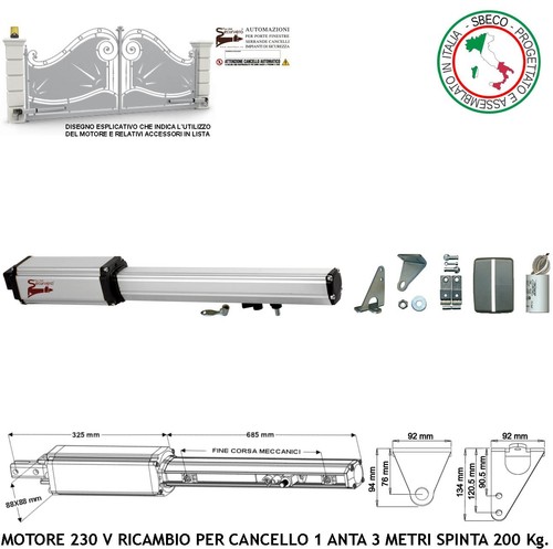 Motore 230 corsa 500 mm - v,