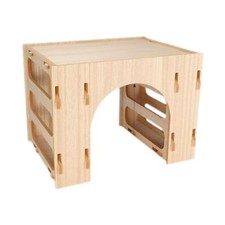 Mangiatoia per fieno in legno per coniglietti, piccoli animali, porta fieno