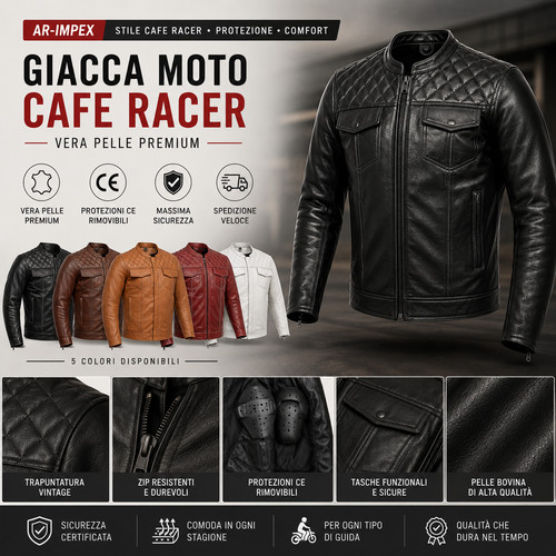 Giacca moto uomo vera pelle - vera,