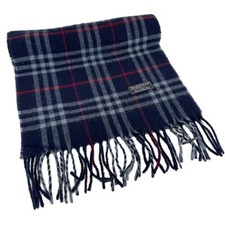 Stola Burberry London in lana con frange Nova Check Navy 2492