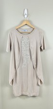 Blumarine Dress Women’s Floral Embroidery Beige Tan Short Sleeve Sz M/L? Italy