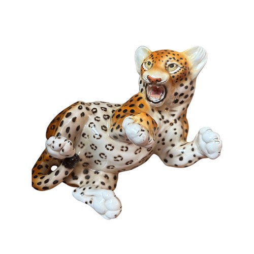 Statuina leopardo ceramica mcm - leopardo,