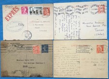 LOTTO 4 CARTOLINE POSTALI DA FRANCIA A ITALIA 1932-52-54-55 VIAGGIATE