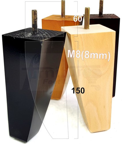 Gambe quadrate legno per - 4x, in