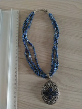 collana lunga da donna lapislazzulo blu Con Pendente Argento 