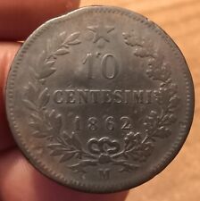10 Centesimi 1862 Milano, Vittorio Emanuele II, Rif. 3853