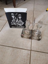 Oliera Mary Vev Italy Vintage Antico Cristallo E ACCIAIO Inox