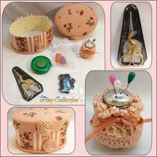 SET CUCITO RICAMO 02 SCATOLA Forbici Solingen Scissors EMBROIDERY SEWING BOX