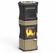 LINCAR MONELLA 185N BEIGE STUFA A LEGNA + FORNO 13,3KW CERAMICA/GHISA