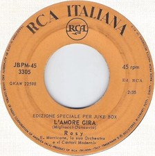 Rosy - L'Amore Gira / Resterò Da Sola, RCA Italiana JB PM-45 3305, Jukebox Mono