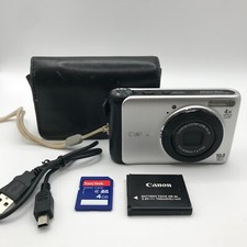 Canon PowerShot A3000 IS Digital Camera 10MP Silver SD Card Battery Cable Case