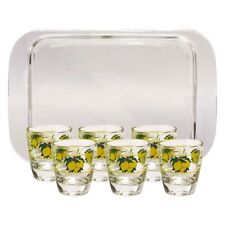 Set Limoncello 6 bicchierini + vassoio in vetro liquore tavola