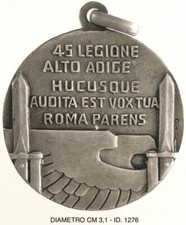 MVSN 45a LEGIONE CC.NN. MEDAGLIA NOMINATIVA ALTO ADIGE IN ARGENTO