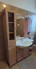 Arredo Bagno Completo, Rosa Antico Legno Massello, Usato Come Nuovo 11 Pezzi
